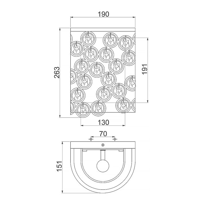 Lexi 1 Light Wall Light - Polished Nickel