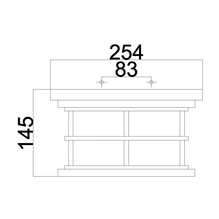 Lighthouse 2 Light Flush - Textured Black