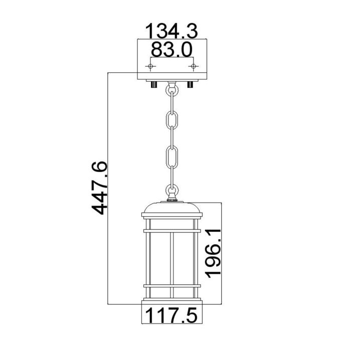 Lighthouse 1 Light Small Chain Lantern - Textured Black
