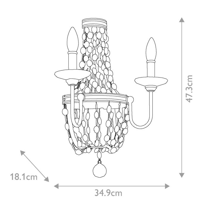 Malia 2 Light Wall Light - Polished Nickel