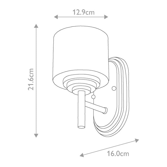 Malibu 1 Light Wall Light - Brushed Brass