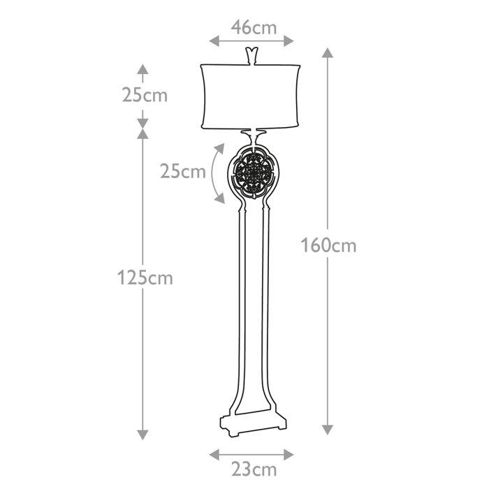 Marcella 1 Light Floor Lamp - British Bronze / Oxidized Bronze with Light Gold Shade