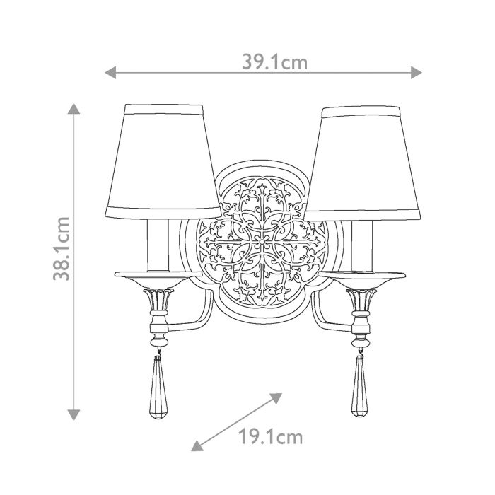 Marcella 2 Light Wall Light - British Bronze / Oxidized Bronze