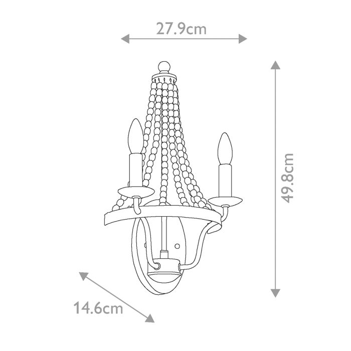 Nori 2 Light Wall Light - Dark Weathered Zinc with Driftwood Grey
