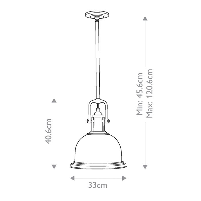 Parker 1 Light Pendant Light - Dark Bronze