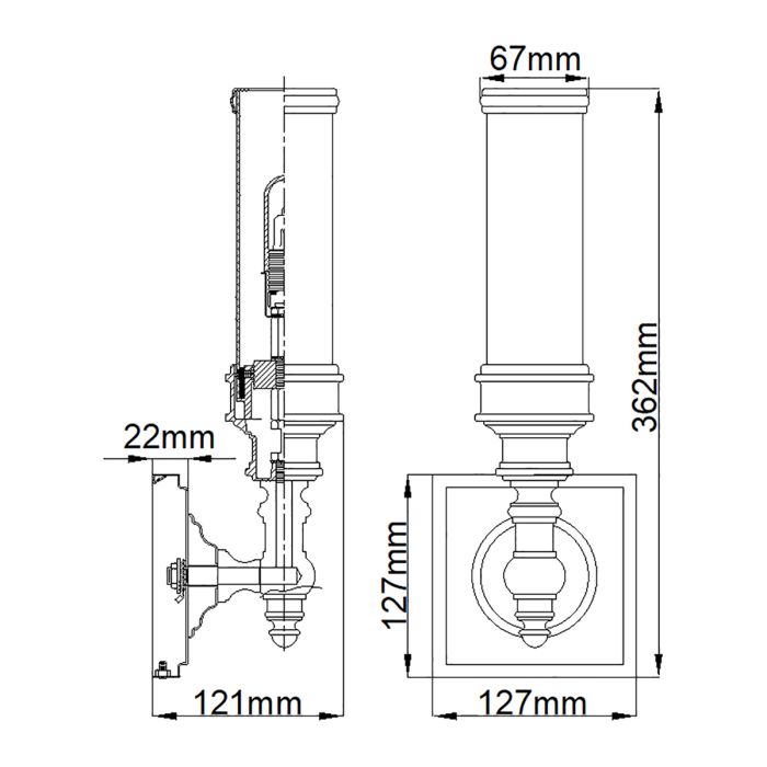 Payne 1 Light Wall Light - Polished Chrome