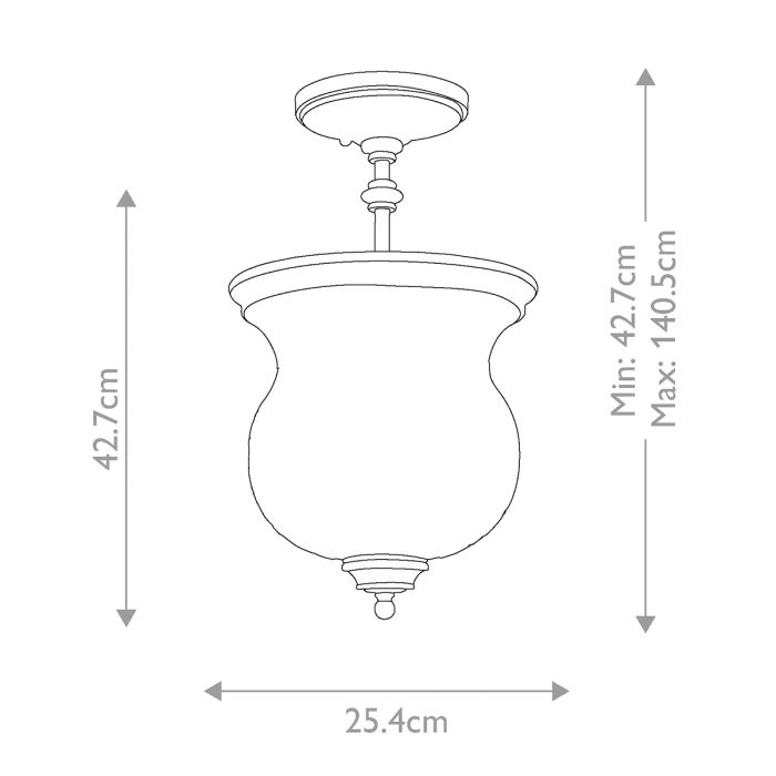 Pickering Lane 3 Light Semi-Flush - Polished Nickel