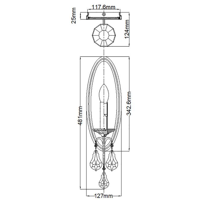 Valentina 1 Light Wall Light - Oxidized Bronze
