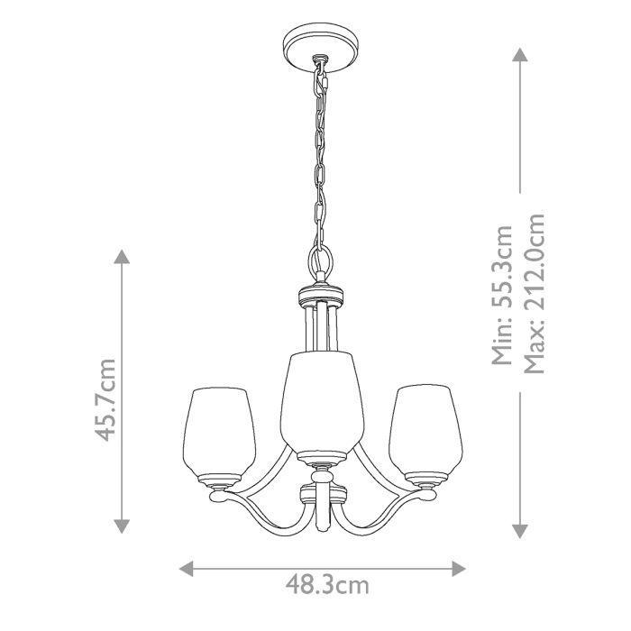 Vintner 3 Light Chandelier - Satin Nickel