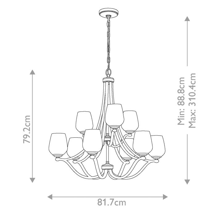 Vintner 9 Light Chandelier - Satin Nickel