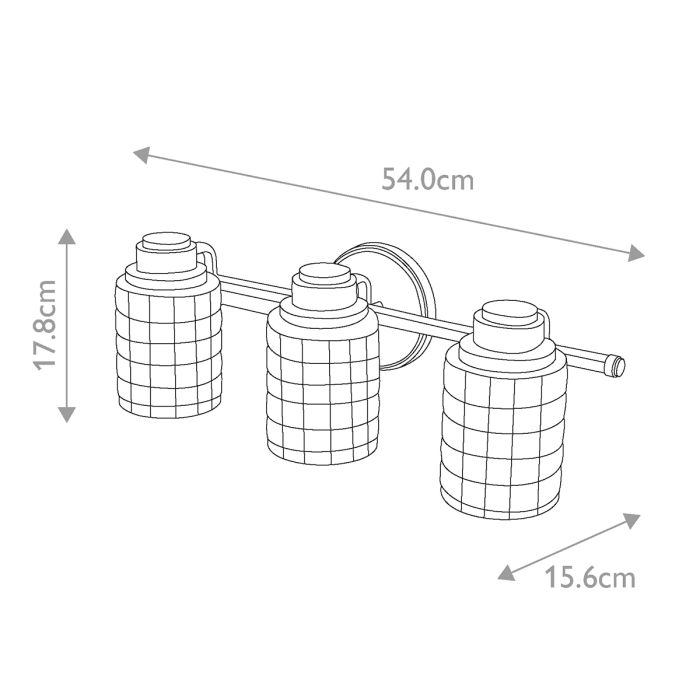 Wadsworth 3 Light Above Mirror Light - Polished Chrome