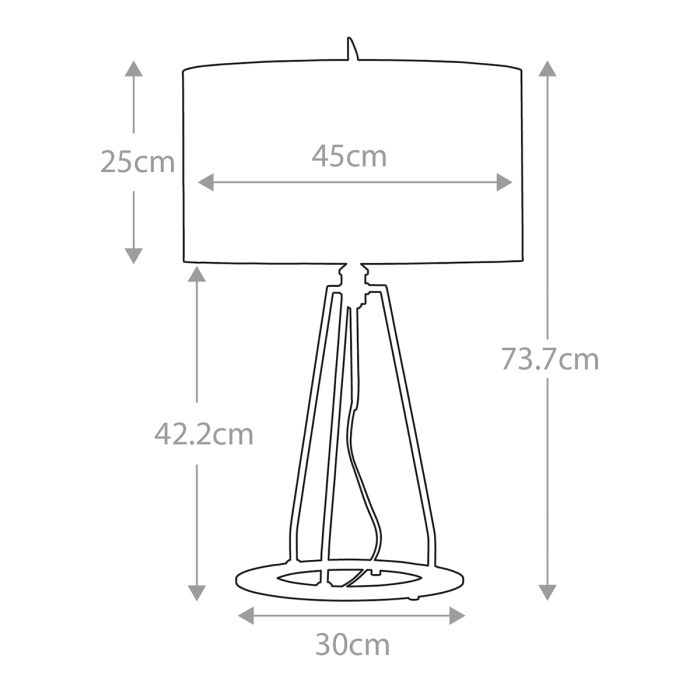 Ferrara Table Lamp - Dark Grey Polished Gold with Grey with Metallic Gold Lining Shade