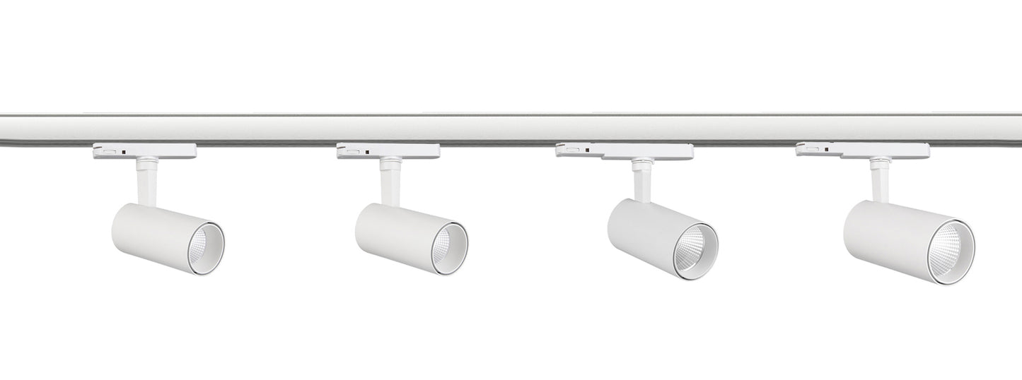 Fiji 1 Light 3 Circuit Track Light 15W LED 4000K, 1650lm, 38°, White, 5yrs Warranty by Mantra