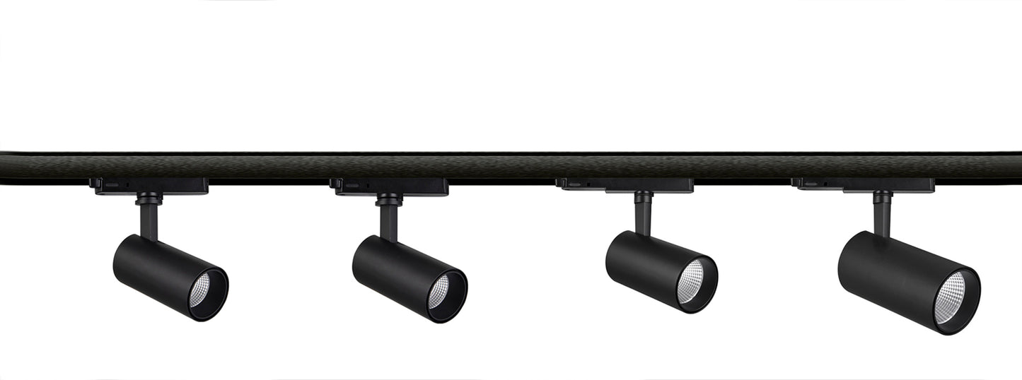 Fiji 1 Light 3 Circuit Track Light 20W LED 3000K, 2000lm, 38°, Black, 5yrs Warranty by Mantra