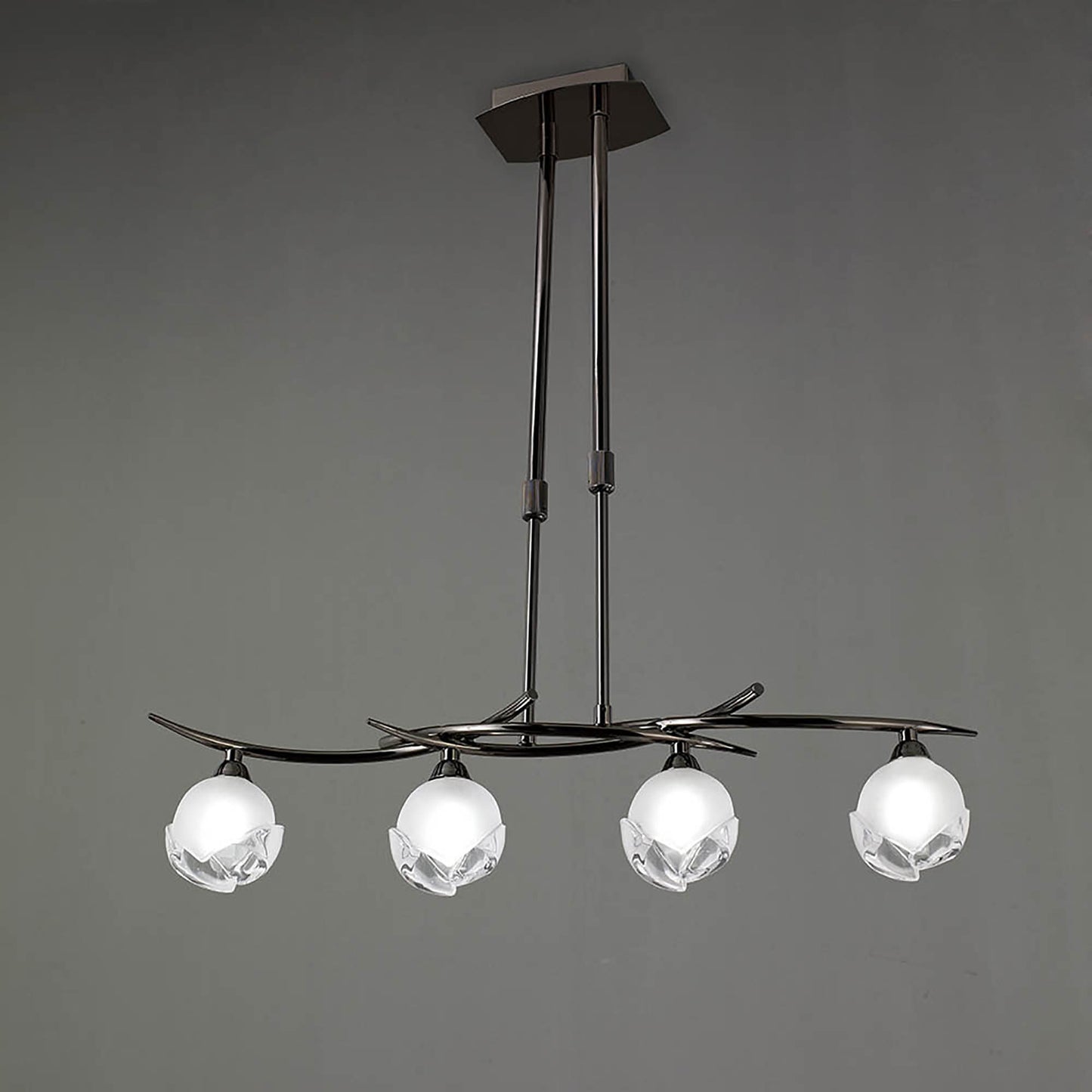 Fragma Linear Telescopic 4 Light G9 Line, Black Chrome by Mantra