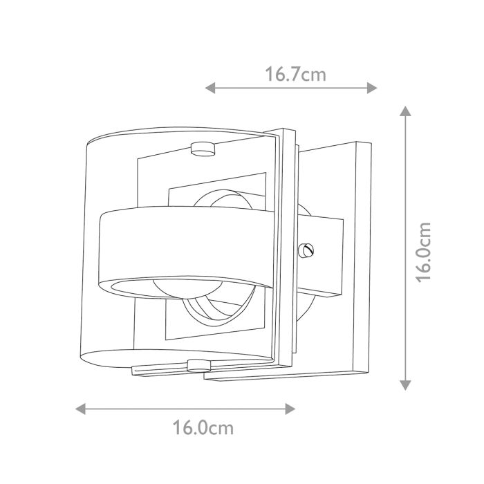 Frida 1 Light Small Wall Light - Graphite