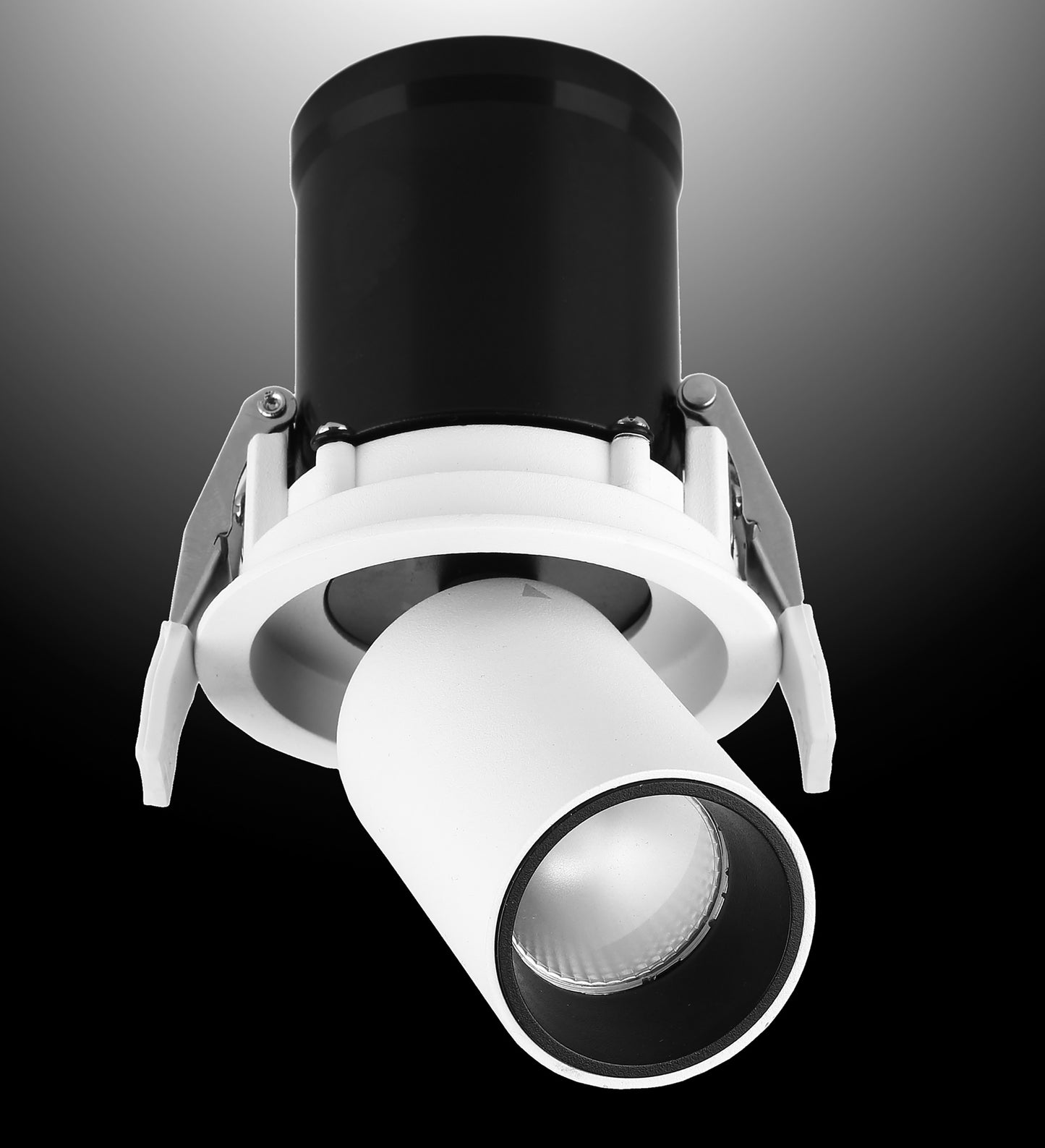 Garda Retractable Recessed Swivel Spotlight, 7W, 3000K, 610lm, Matt White & Black, Cut Out 84mm, Driver Included, Driver Included, 3yrs Warranty by Mantra