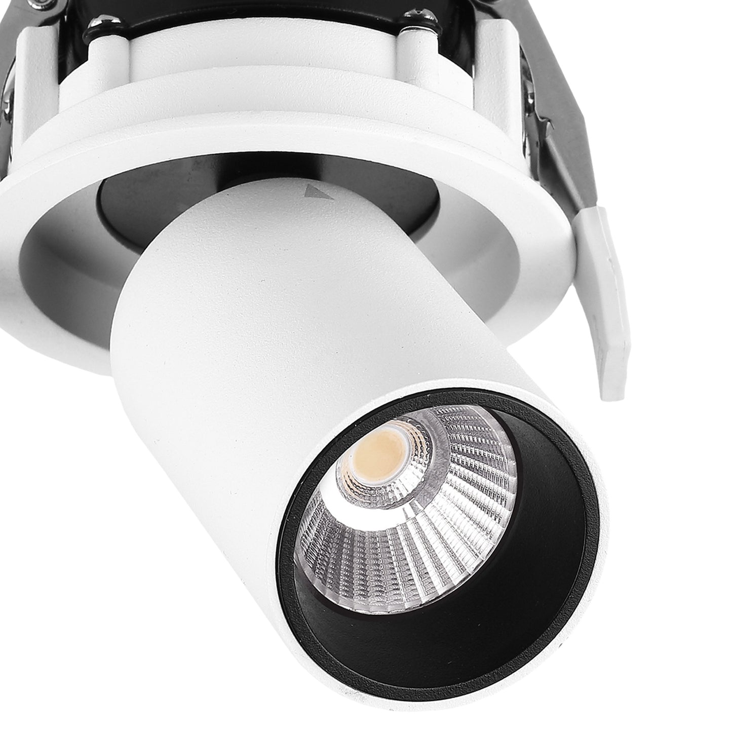 Garda Retractable Recessed Swivel Spotlight, 7W, 2700K, 610lm, Matt White & Black, Cut Out 84mm, Driver Included, Driver Included, 3yrs Warranty by Mantra