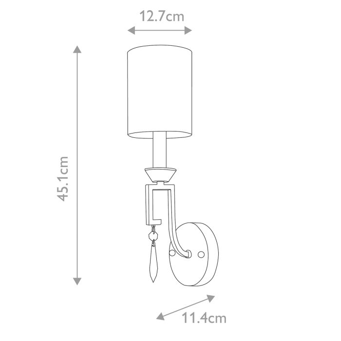 Lemuria 1 Light Wall Light - Distressed Gold, Ivory Shade