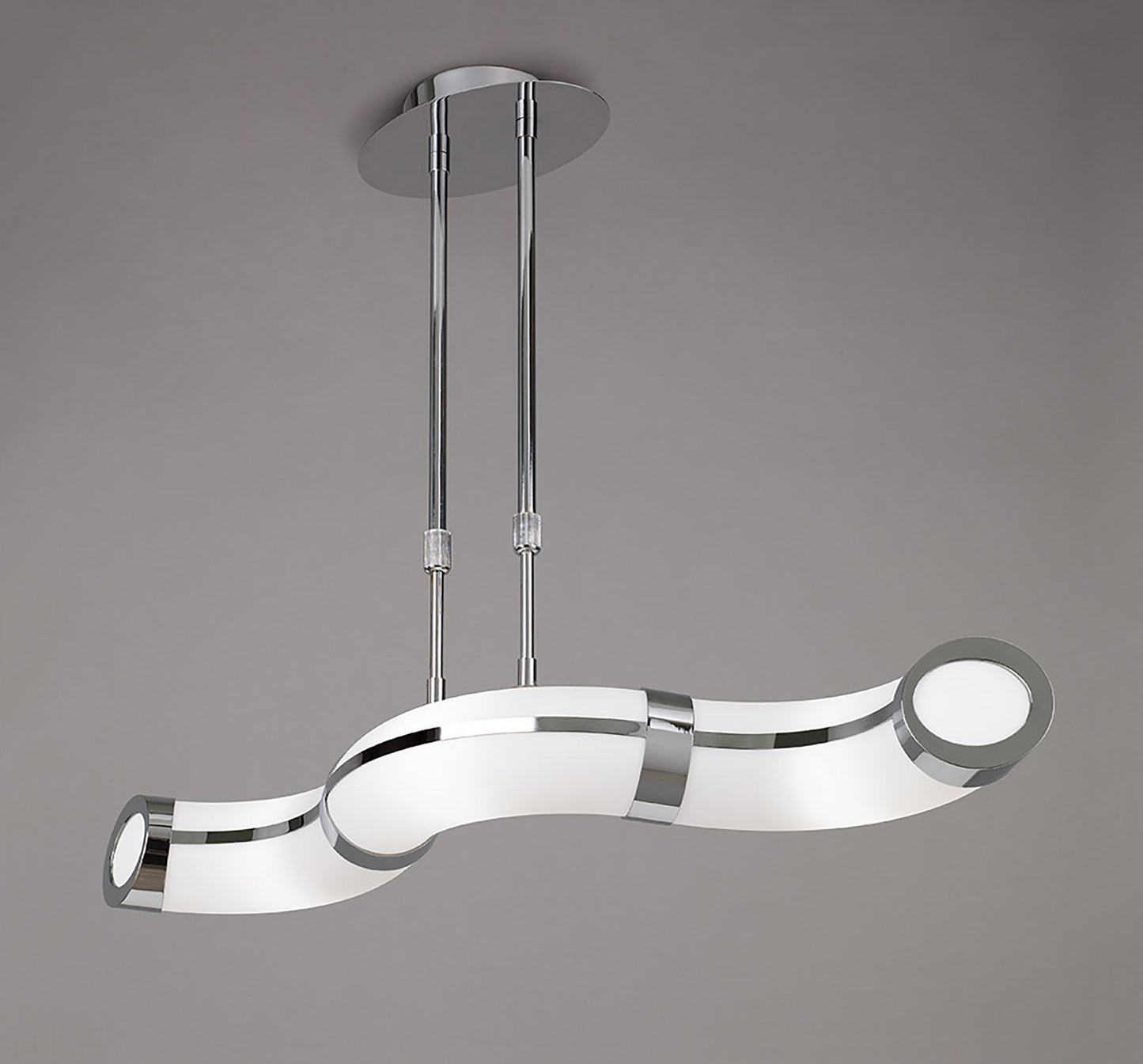 Guss Telescopic GU10 3 Light L1, SGU10 Bar, Polished Chrome, White Acrylic, CFL Lamps INCLUDED by Mantra