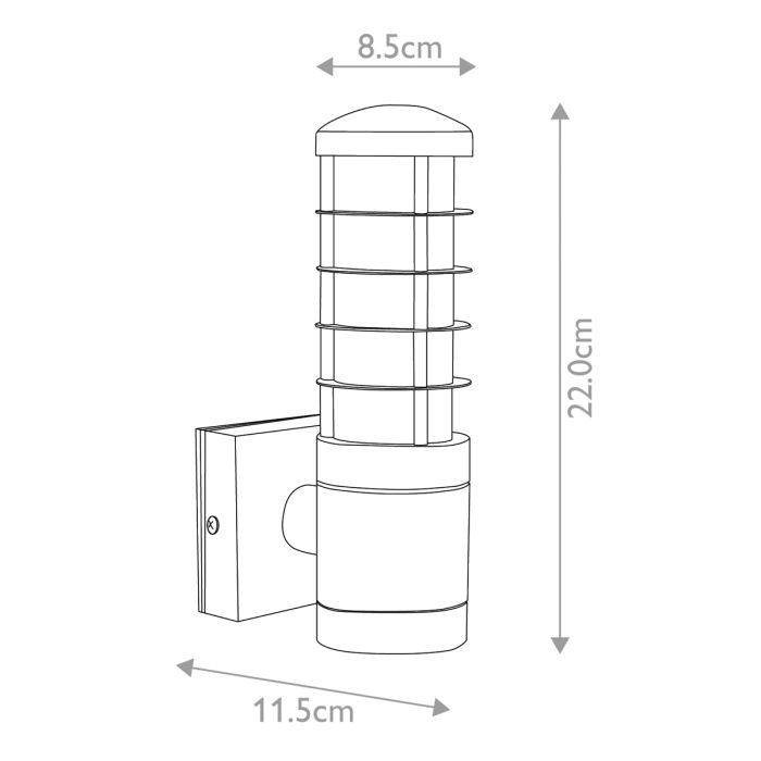 Beta 4-ring Wall Lantern - Matt Silver