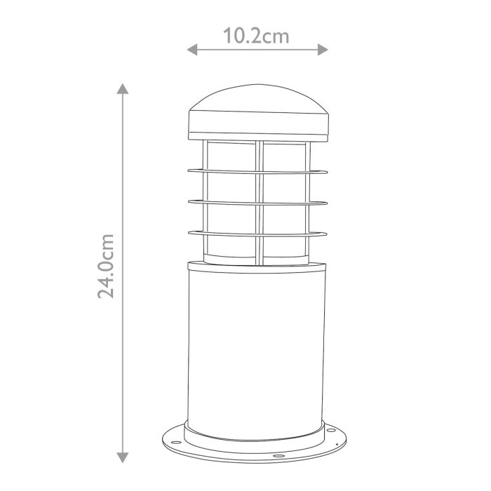 Poole 1 Light Mini Bollard - Teak and Stainless Steel