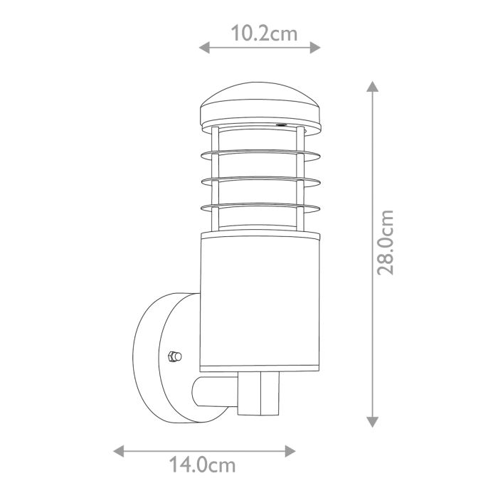 Poole 1 Light Wall Light - Teak and Stainless Steel