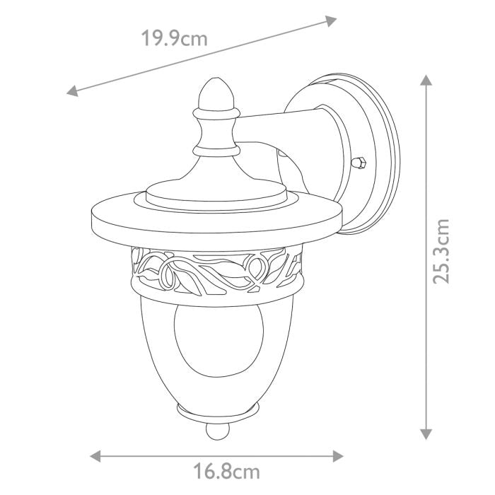 Burford 1 Light Wall Lantern - Black