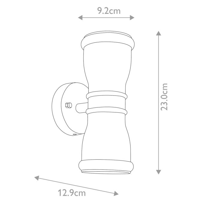 Malvern 2 Light Up & Down Lantern - Black