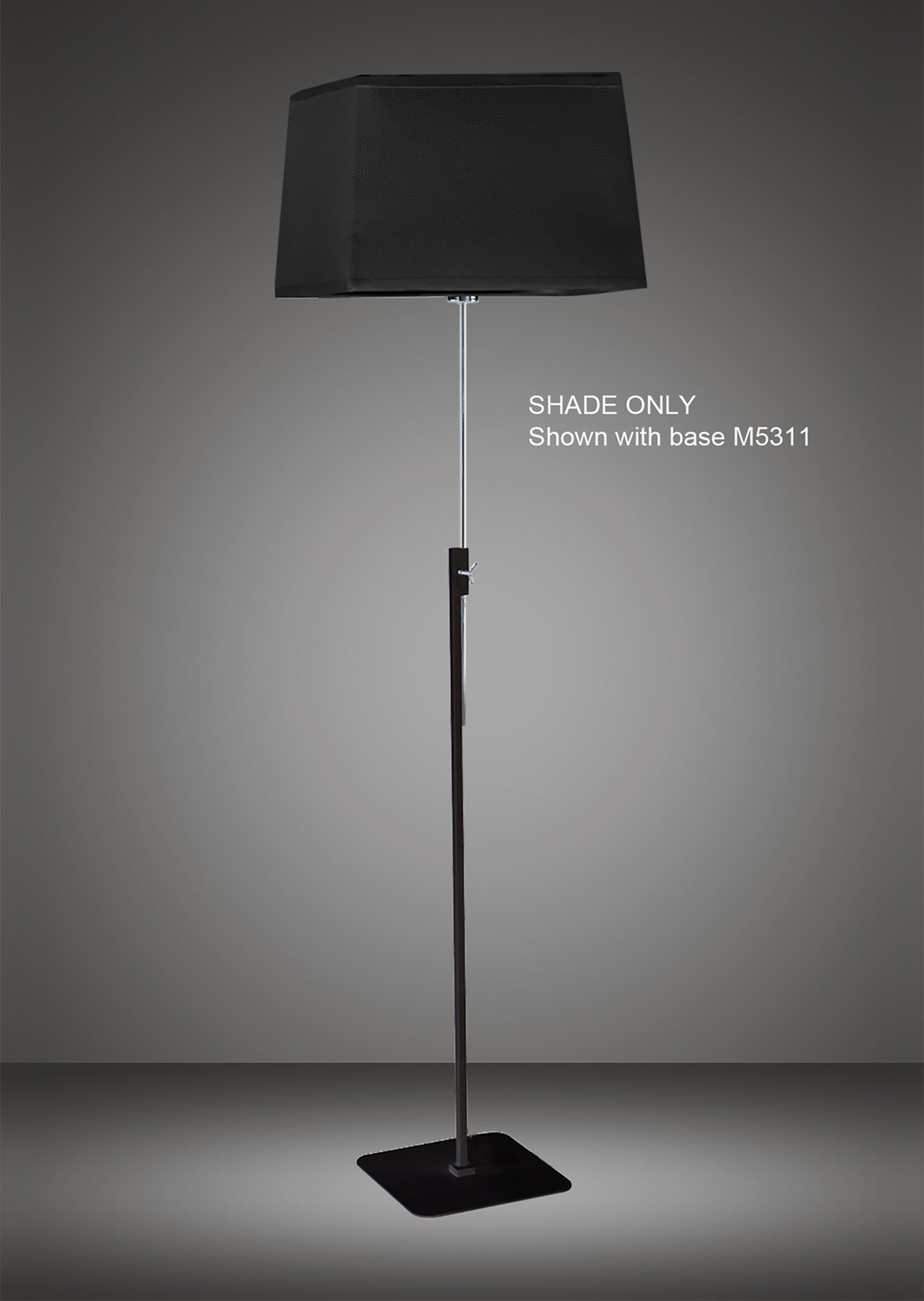 Habana Bkack Square Shade 355/355x250mm, Suitable for Floor Lamps by Mantra