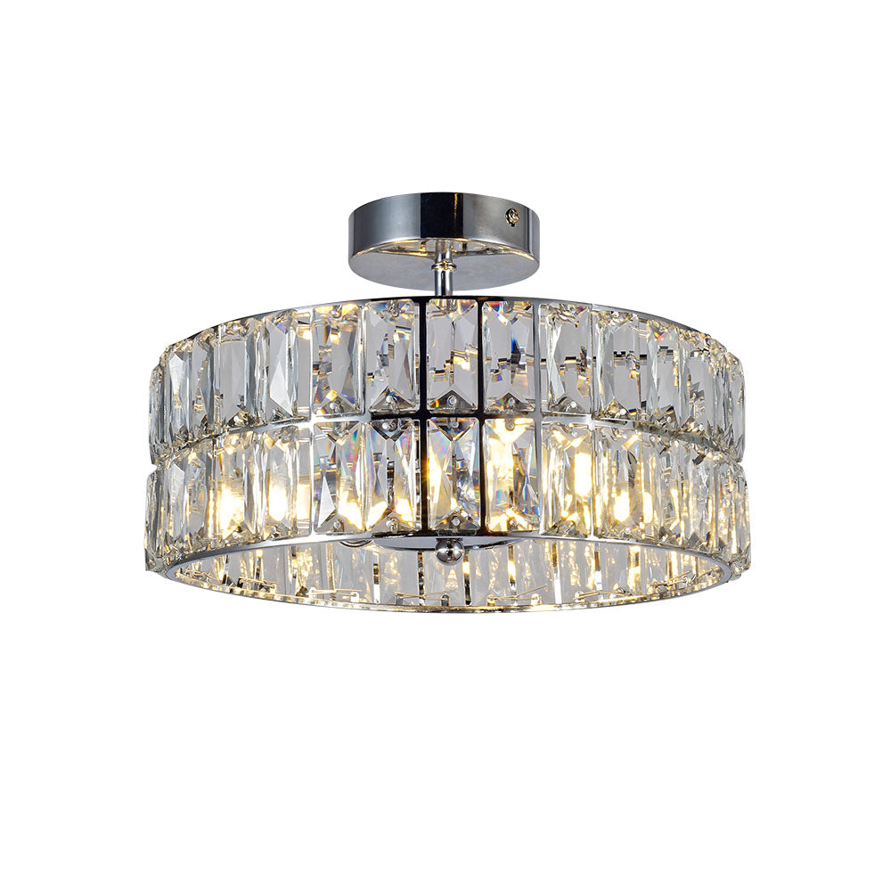 Haley 4 Light Polished Chrome Bathroom Crystal Ceiling Light