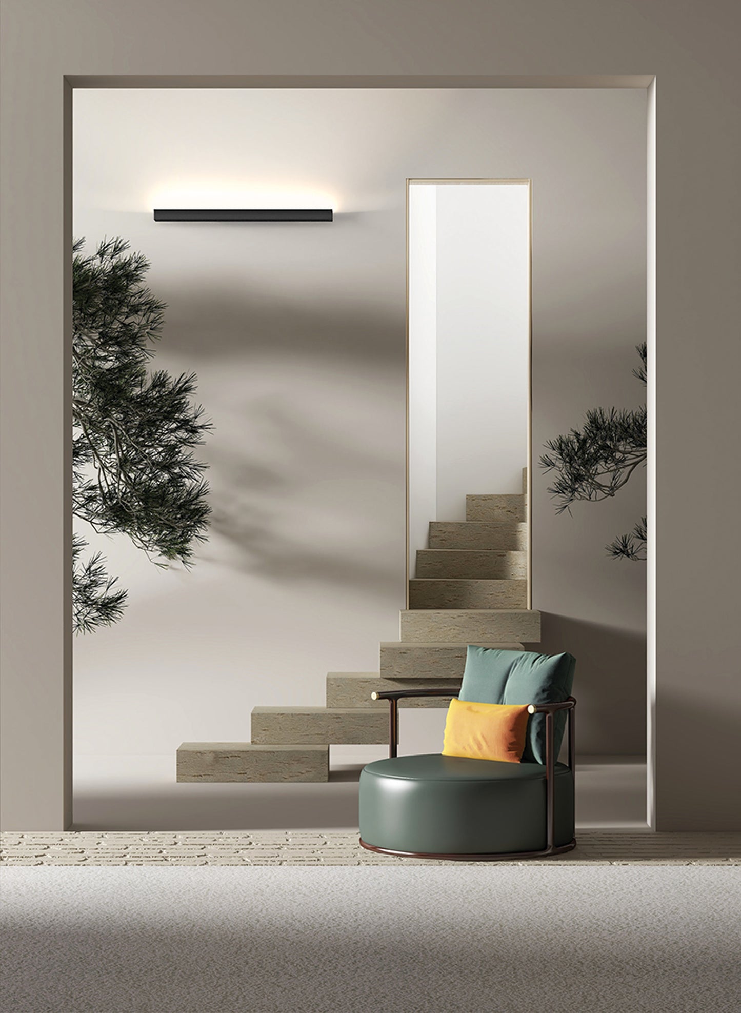 Hanok Wall Lamp 110°, 38W LED, 3000K, 2850lm, Black, 3yrs Warranty by Mantra