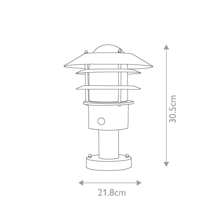 Helsingor 1 Light PIR Pedestal Lantern - Black