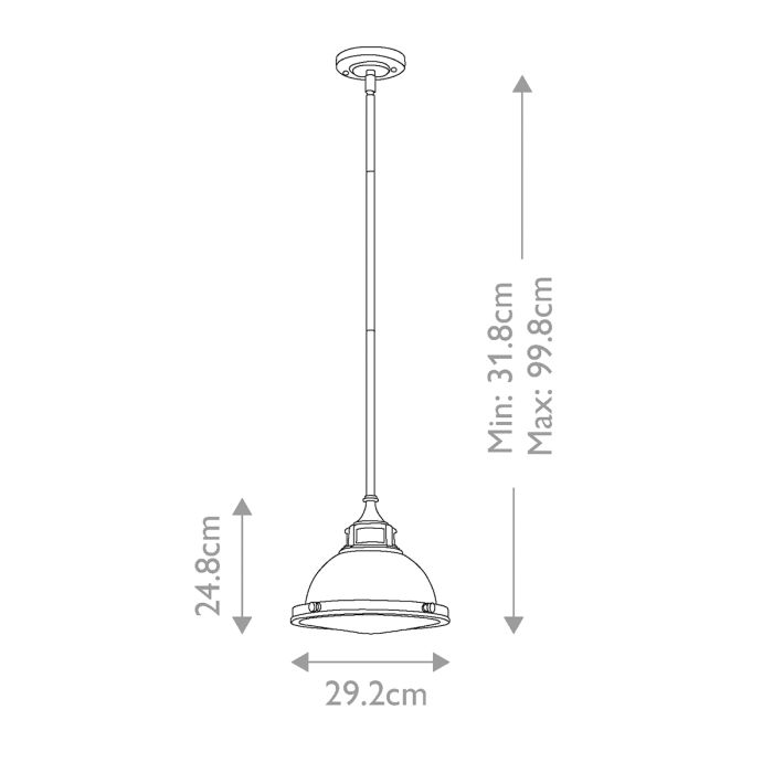 Amelia 1Lt Mini Pendant - Buckeye Bronze / Restoration Bronze
