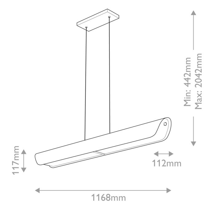 Arco Linear LED pendant - Heritage Brass