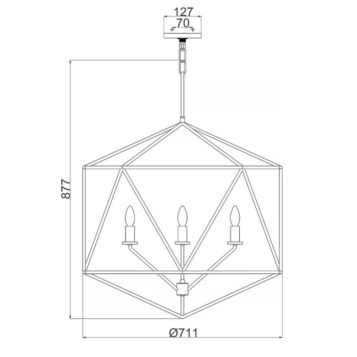 Astrid 5 Light Pendant Chandelier - Matte Bronze and Deluxe Gold