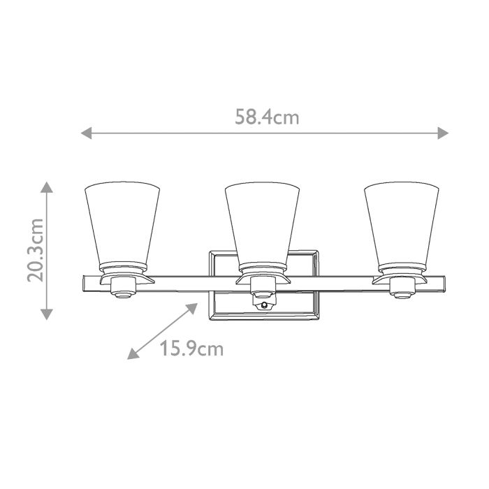 Avon 3 Light Above Mirror Light - Polished Chrome
