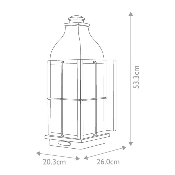 Bingham 3 Light Large Wall Lantern - Sienna