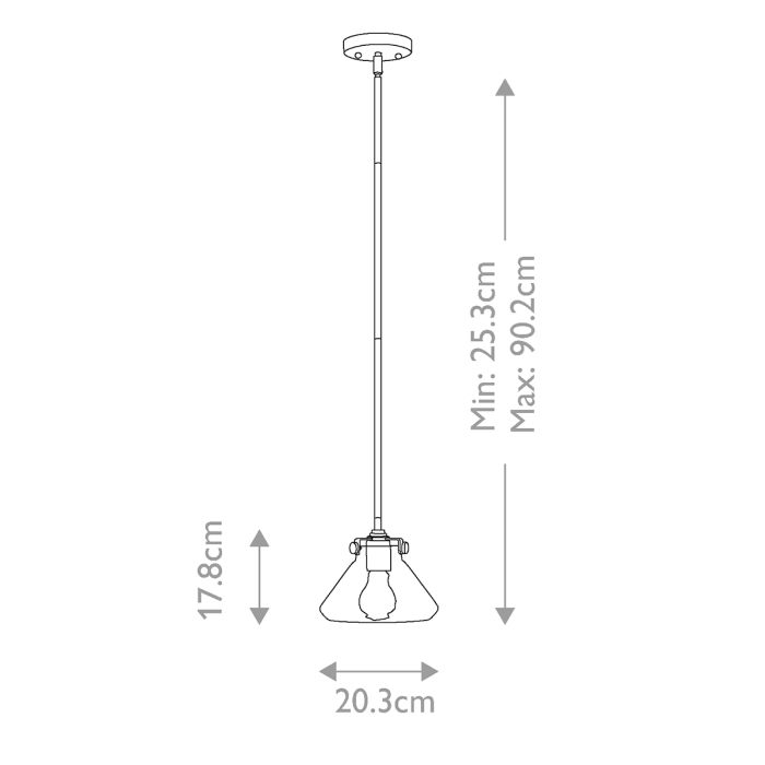 Congress 1 Light Clear Glass Pendant - Chrome