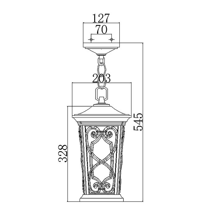 Enzo 1 Light Small Chain Lantern - Autumn