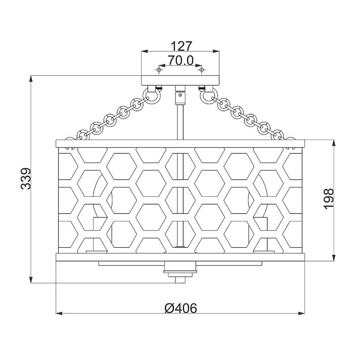 Felix 4 Light Semi-Flush - Sunset Gold