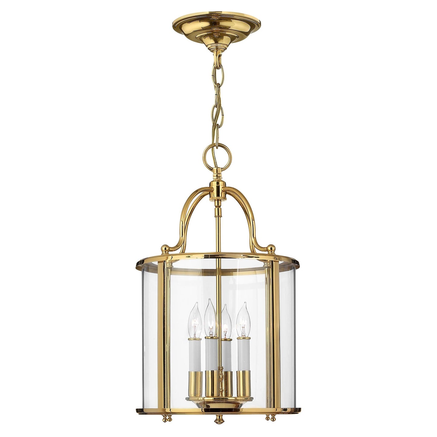 Gentry 4 Light Medium Pendant – Polished Brass