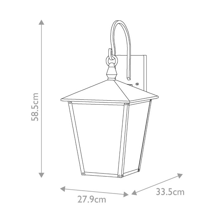 Huntersfield 3 Light Large Wall Lantern - Black