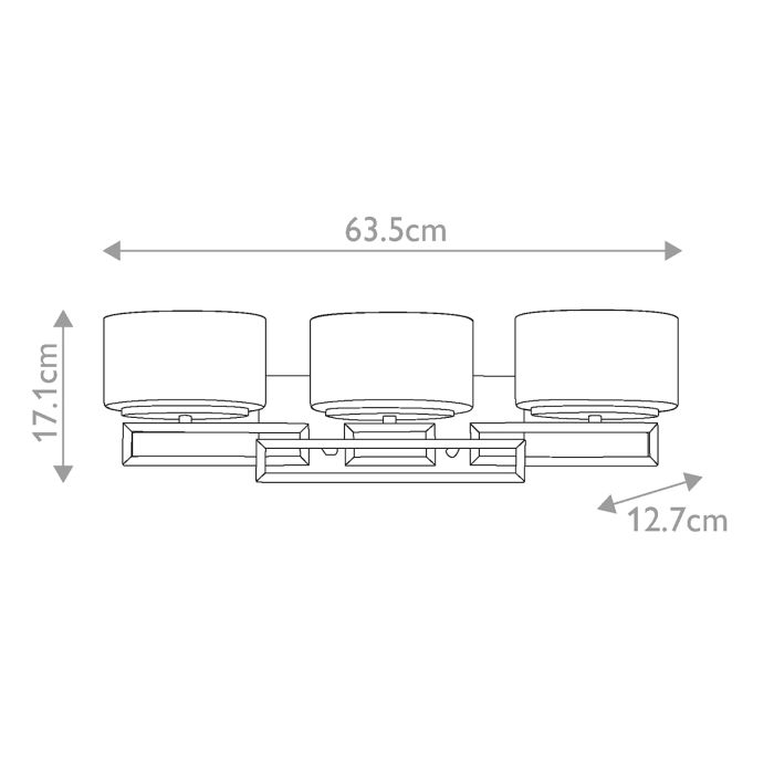 Lanza 3 Light Above Mirror Light - Polished Chrome