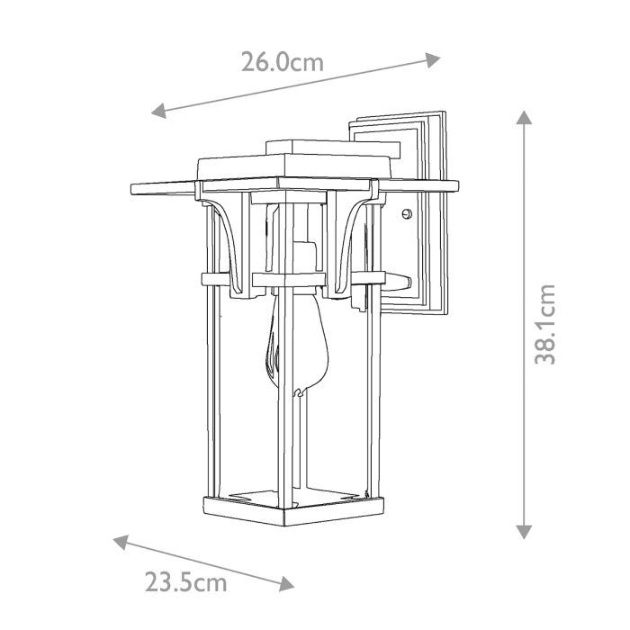 Manhattan 1 Light Medium Wall Lantern - Oil Rubbed Bronze