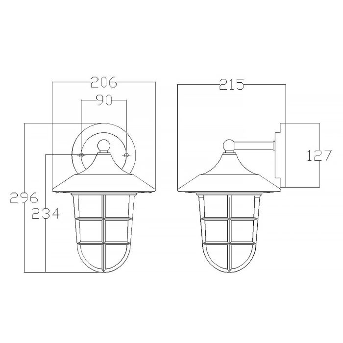 Marina 1 Light Small Wall Lantern - Silver