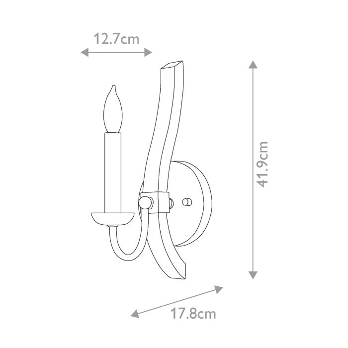 Middlefield 1 Light Wall Light - Iron Rust