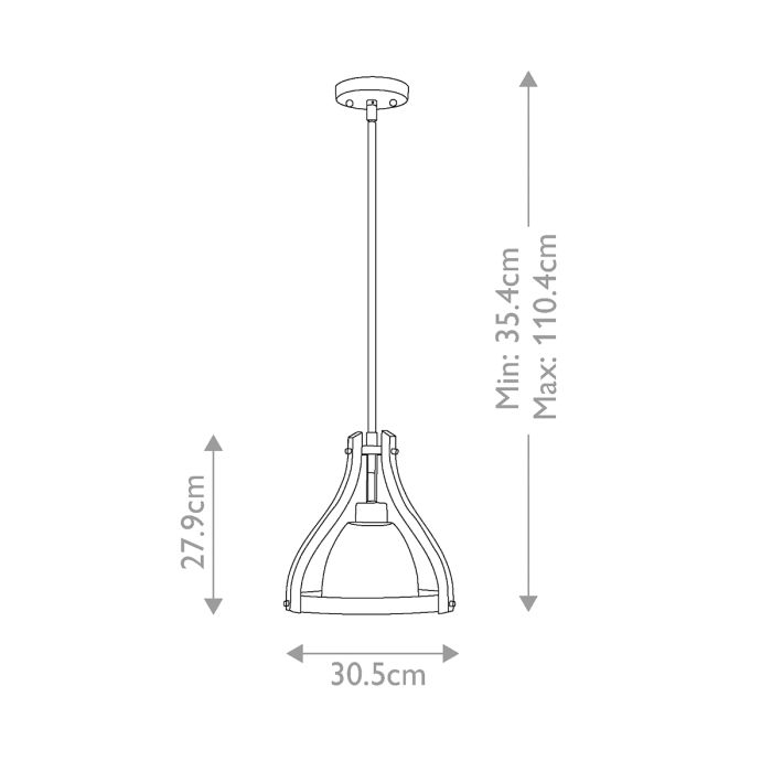 Middlefield 1 Light Mini Pendant - Iron Rust