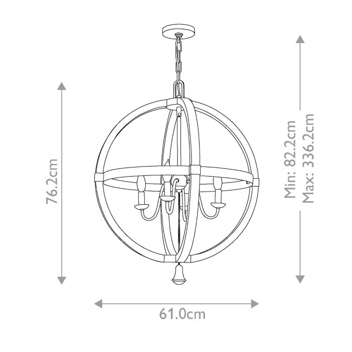 Middlefield 4 Light Chandelier - Iron Rust