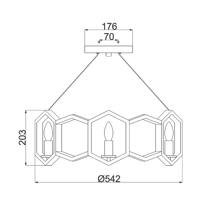 Moxie 6 Light Pendant - Sunset Gold